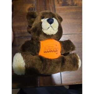 Vintage Dakin 1976 Brown Be My Honey Bear Plush Orange T-Shirt Flat Googly Eyes